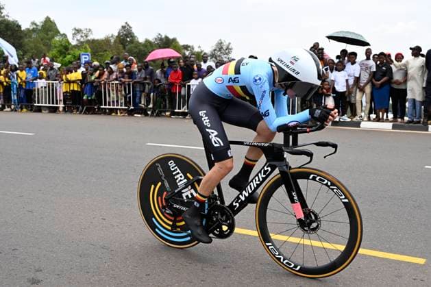 UCI 2025 Road World Championship, WM, Weltmeisterschaft Kigali 22 09 2025 KIGALI, RWANDA - SEPTEMBER 22 : De Schepper Lore (BEL) during the Women U23 Individual Time Trial of the UCI Road World Championships 2025 92nd edition an UCI World Championships cycling race of 22.6 km with start in Kigali and finish in Kigali on September 22, 2025 in Kigali, Rwanda, 22 09 2025 Kigali Rwanda  Copyright: xJanxDexMeuleneirx