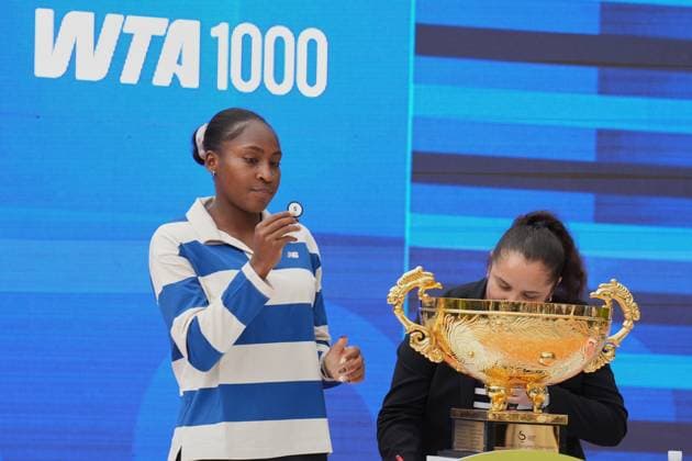BEIJING, CHINA - SEPTEMBER 22: Coco Gauff of the United States attends the draw ceremony of the 2025 China Open at the National Tennis Center on September 22, 2025 in Beijing, China.  Copyright: xVCGx 111592507839