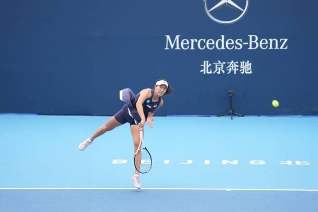 BEIJING, CHINA - SEPTEMBER 22: Moyuka Uchijima of Japan competes in the Women s Singles Qualifying first round match against Jiang Xinyu of China on day 1 of the 2025 China Open at National Tennis Center on September 22, 2025 in Beijing, China.  Copyright: xVCGx 111592534365