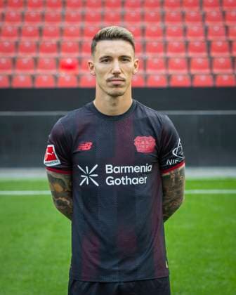 Alex Grimaldo (Bayer Leverkusen) Bayer Leverkusen; 1.BL Porträttermin 2025 2026