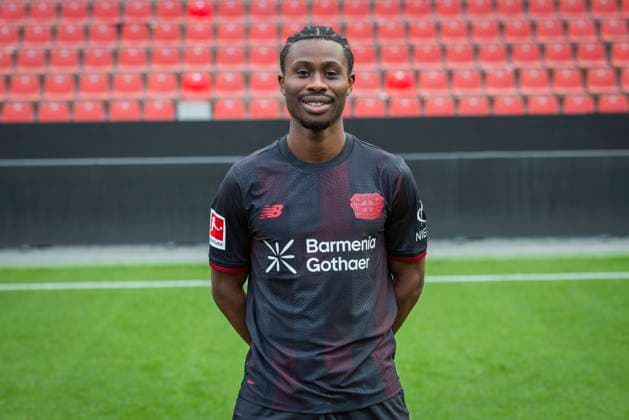 Nathan Tella (Bayer Leverkusen) Bayer Leverkusen; 1.BL Porträttermin 2025 2026