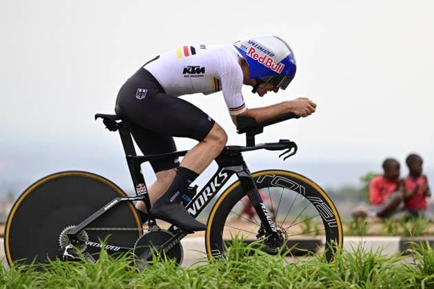 German Paul Fietzke pictured in action during the Men U23 Individual Time Trial race (31,2km) at the cycling road world championships, in Kigali, Rwanda, Monday 22 September 2025. The 2025 UCI Road World Championships take place from 21 to 28 September in Kigali, Rwanda. DIRKxWAEM  x135000537x