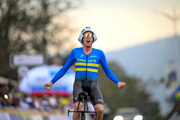 UCI 2025 Road World Championship, WM, Weltmeisterschaft Kigali 22 09 2025 KIGALI, RWANDA - SEPTEMBER 22 : Soderqvist Jakob (SWE) during the Men U23 Individual Time Trial of the UCI Road World Championships 2025 92nd edition an UCI World Championships cycling race of 31.2 km with start in Kigali and finish in Kigali on September 22, 2025 in Kigali, Rwanda, 22 09 2025 Kigali Rwanda  Copyright: xJanxDexMeuleneirx