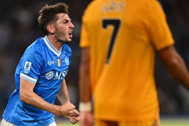 Dc Napoli 22 09 2025 - campionato di calcio serie A Napoli-Pisa foto Domenico Cippitelli Image nella foto: esultanza gol Billy Gilmour 