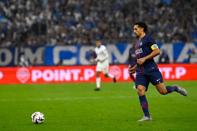 FOOTBALL : Olympique de Marseille VS Paris Saint Germain - Ligue 1 McDonald s - 22 09 2025 Marquinhos (PSG) - Ligue 1 Mcdonald s match between Olympique de Marseille and Paris Saint Germain on September 22, 2025 at the Orange Velodrome Stadium in Marseille. MarseilleFrance  Copyright: xWilliamxCannarellax