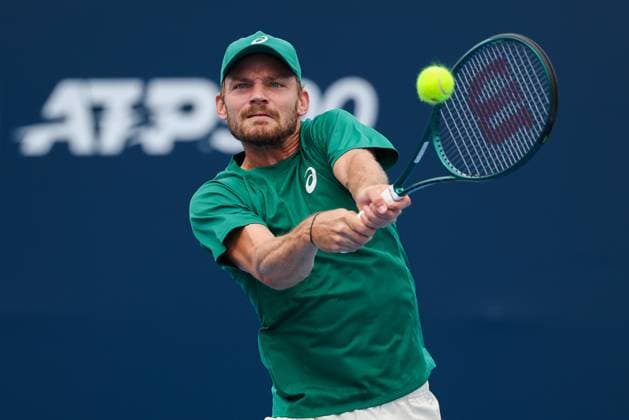 BEIJING, CHINA - SEPTEMBER 23: David Goffin of Belgium competes in the Men s Singles Qualifying first round match against Zhou Yi of China on day 2 of the 2025 China Open at National Tennis Center on September 23, 2025 in Beijing, China.  Copyright: xVCGx 111592708018