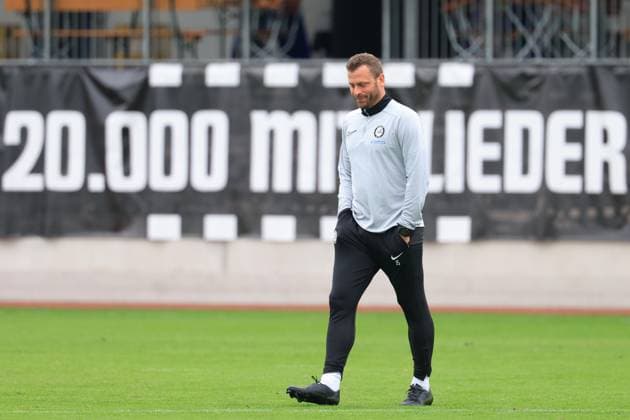SOCCER - UEFA EL, Midtjylland vs Sturm GRAZ,AUSTRIA,23.SEP.25 - SOCCER - UEFA Europa League, FC Midtjylland vs SK Sturm Graz, preview, training Sturm. Image shows head coch Juergen Saeumel (Sturm).  GEPAxpictures xMarioxBuehner-Weinrauch