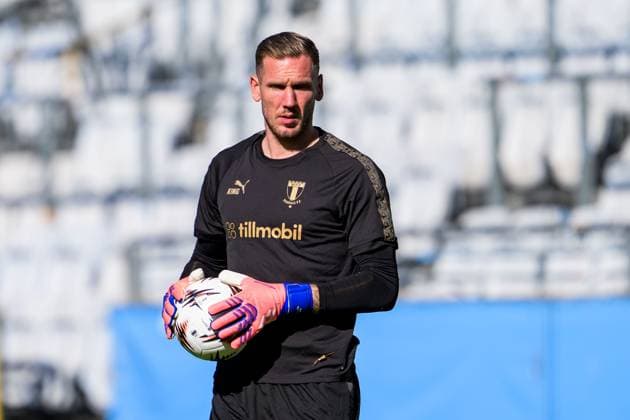 250923 Goalkeeper Robin Olsen during a training session with Malmö FF on September 23, 2025 in Malmö. Photo: Ludvig Thunman BILDBYRAN kod LT LT0728 fotboll football soccer fotball uefa europa league europa league träning practice training malmö ff bbeng Copyright: LUDVIGxTHUNMAN BB250923LT034