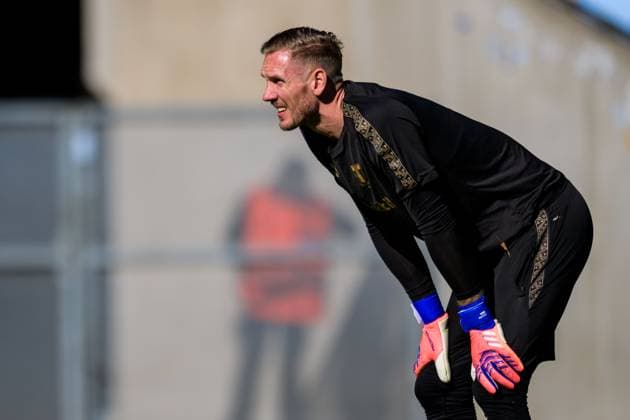 250923 Goalkeeper Robin Olsen during a training session with Malmö FF on September 23, 2025 in Malmö. Photo: Ludvig Thunman BILDBYRAN kod LT LT0728 fotboll football soccer fotball uefa europa league europa league träning practice training malmö ff bbeng Copyright: LUDVIGxTHUNMAN BB250923LT035