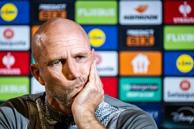 MALMÖ 2025-09-23 Malmö FF:s tränare Henrik Rydström vid tisdagens presskonferens pa Nya Malmö Stadion inför Europa League-matchen mot Ludogorets. MALMÖ SVERIGE x50090x