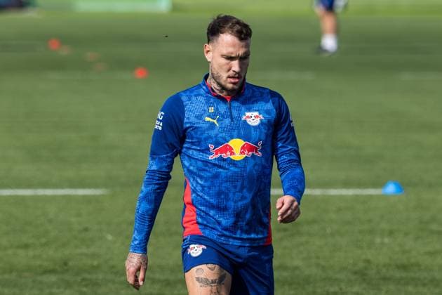GER, Training RB Leipzig 23.09.2025, Trainingszentrum am Cottaweg, Leipzig, GER, Training RB Leipzig David Raum (RB Leipzig 22) Â