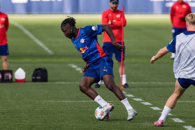 GER, Training RB Leipzig 23.09.2025, Trainingszentrum am Cottaweg, Leipzig, GER, Training RB Leipzig Johan Bakayoko (RB Leipzig 9) Â
