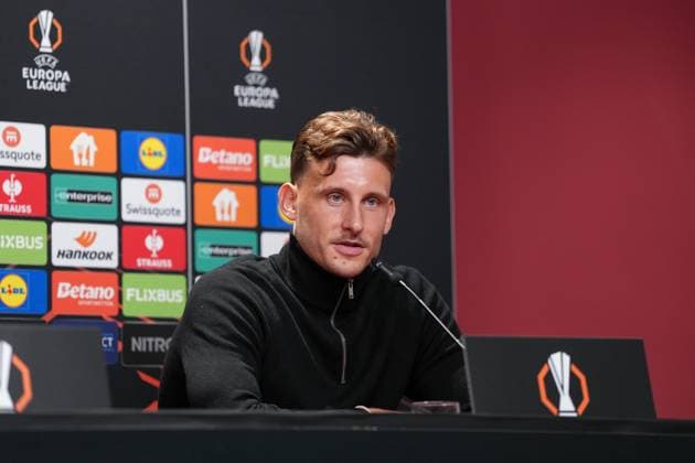 Maximilian Eggestein (SC Freiburg, 08) , Pressekonferenz des SC Freiburg vor dem ersten Europa League Spiel in der Ligaphase, Pressegespräch, Deutschland, Fussball, UEFA Europa League, 1.Spieltag, 2025 2026, SC Freiburg vs. FC Basel, 23.09.2025, Pressekonferenz des SC Freiburg vor dem ersten Europa League Spiel in der Ligaphase, Pressegespräch, Schweiz, Europa-Park Stadion, Freiburg, Deutschland Freiburg Europa-Park Stadion Baden-Württemberg Deutschland Copyright: xArnexAmbergx