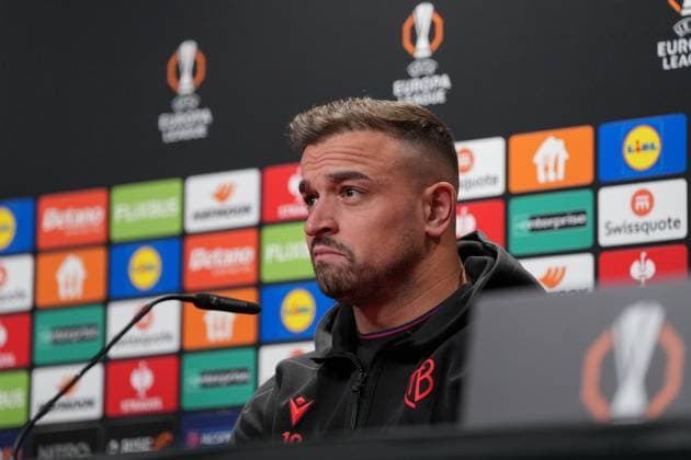Xherdan Shaqiri (FC Basel, 10) , Pressekonferenz des FC Basel vor dem ersten Europa League Spiel in der Ligaphase, Pressegespräch, Deutschland, Fussball, UEFA Europa League, 1.Spieltag, 2025 2026, SC Freiburg vs. FC Basel, 23.09.2025, Pressekonferenz des FC Basel vor dem ersten Europa League Spiel in der Ligaphase, Pressegespräch, Schweiz, Europa-Park Stadion, Freiburg, Deutschland Freiburg Europa-Park Stadion Baden-Württemberg Deutschland Copyright: xArnexAmbergx