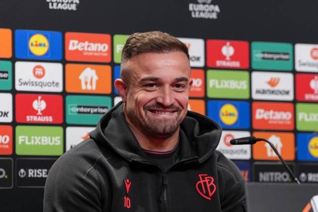 Xherdan Shaqiri (FC Basel, 10) , Pressekonferenz des FC Basel vor dem ersten Europa League Spiel in der Ligaphase, Pressegespräch, Deutschland, Fussball, UEFA Europa League, 1.Spieltag, 2025 2026, SC Freiburg vs. FC Basel, 23.09.2025, Pressekonferenz des FC Basel vor dem ersten Europa League Spiel in der Ligaphase, Pressegespräch, Schweiz, Europa-Park Stadion, Freiburg, Deutschland Freiburg Europa-Park Stadion Baden-Württemberg Deutschland Copyright: xArnexAmbergx