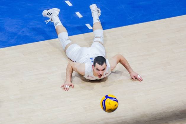 (250923) -- PASAY CITY, Sept. 23, 2025 -- Stefan Negic of Serbia competes during the round of 16 match between Serbia and Iran at the FIVB Men s World Championship, WM, Weltmeisterschaft 2025 in Pasay City, the Philippines, on September 23, 2025. ) (SP)PHILIPPINES-PASAY CITY-VOLLEYBALL-FIVB MEN S WORLD CHAMPIONSHIP 2025-SRB VS IRI ROUELLExUMALI 