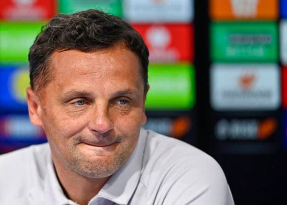 PXL_GNK DInamo UEFA press GNK DInamo head coach Mario Kovacevic during press conference, PK, Pressekonferenz on the occasion of UEFA Europe League match with Fenerbahce F.K. in Zagreb, Croatia on 23. September 2025.  IgorxSoban PIXSELL