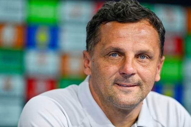 PXL_GNK DInamo UEFA press GNK DInamo head coach Mario Kovacevic during press conference, PK, Pressekonferenz on the occasion of UEFA Europe League match with Fenerbahce F.K. in Zagreb, Croatia on 23. September 2025.  IgorxSoban PIXSELL