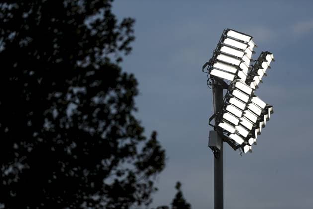 23.09.2025, xjcx, Herren, Fussball, Saison 2025 2026, Regionalliga Bayern, 9. Spieltag: TSV Aubstadt - FV Illertissen Symbolbild, Flutlicht-Spiel in der NGN-Arena Aubstadt Sulzfeld Schulstadion Aubstadt Bayern Deutschland
