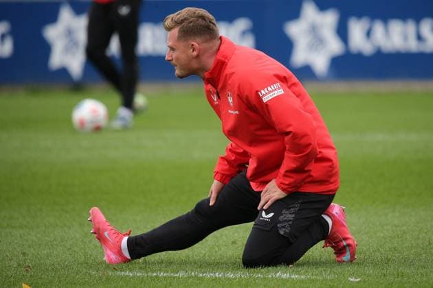 23.09.2025, xmohx, Fussball 2.Bundesliga, 1.FC Kaiserslautern - Training v.l. Marlon Ritter (1. FC Kaiserslautern) (DFL DFB REGULATIONS PROHIBIT ANY USE OF PHOTOGRAPHS as IMAGE SEQUENCES and or QUASI-VIDEO) Kaiserslautern