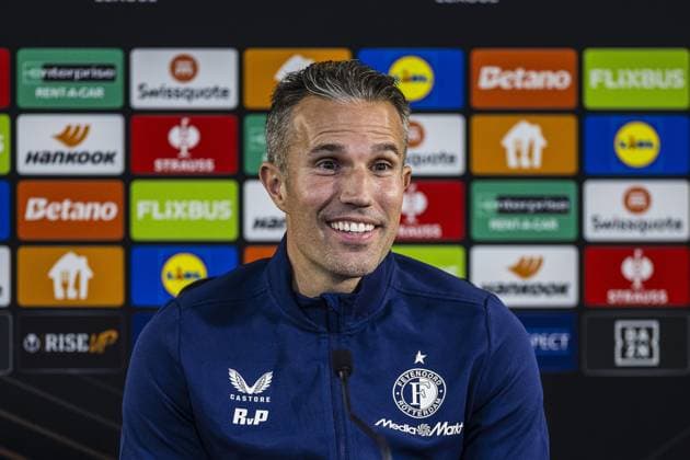 BRAGA , 23-09-2025 , Stadium municipal de Braga , season 2025 2026 , Europa League football , press conference, PK, Pressekonferenz Feyenoord , picture shows Press conference Feyenoord Braga  x31163427x Copyright: