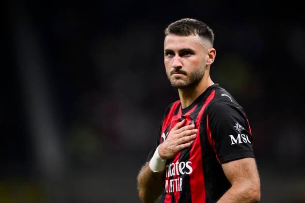 AC Milan v US Lecce - Coppa Italia Santiago Gimenez of AC Milan celebrates after scoring a goal during the Coppa Italia football match between AC Milan and US Lecce. Milan Italy Copyright: xNicolòxCampox