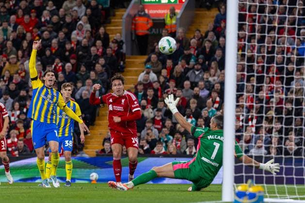 Football - Football League Cup - 3rd Round - Liverpool FC v Southampton FC LIVERPOOL, ENGLAND - Tuesday, September 23, 2025: Liverpool s Federico Chiesa attempt on goal was ruled offside during the Football League Cup 3rd Round match between Liverpool FC and Southampton FC at Anfield. (Photo by David Rawcliffe Propaganda) LIVERPOOL Anfield MERSEYSIDE ENGLAND  Copyright: xDavidxRawcliffex P2025-09-23-Liverpool_Southampton-55