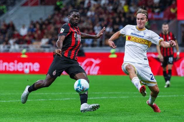 AC Milan vs US Lecce - Coppa Italia 2025 26 - 23 09 2025 Youssouf Fofana of AC Milan seen in action during Coppa Italia 2025 26 football match between AC Milan and US Lecce at San Siro Stadium Copyright: xBEAUTIFULxSPORTS Carabellix