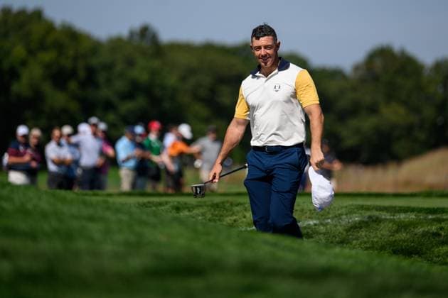 250923 Rory McIlroy of Team Europe during a practice round on day -3 of the Ryder Cup on September 23, 2025 in New York. Photo: Jesper Zerman BILDBYRAN kod JZ JZ0614 golf ryder cup usa europe bbeng Copyright: JESPERxZERMAN BB250923JZ065