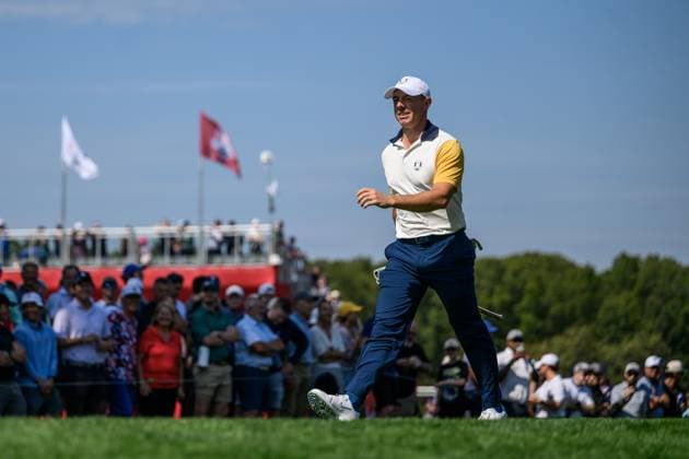 250923 Rory McIlroy of Team Europe during a practice round on day -3 of the Ryder Cup on September 23, 2025 in New York. Photo: Jesper Zerman BILDBYRAN kod JZ JZ0614 golf ryder cup usa europe bbeng Copyright: JESPERxZERMAN BB250923JZ066