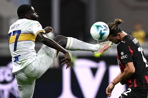 Sport Themen der Woche KW 39 Db Milano 23 09 2025 - Coppa Italia Milan-Lecce foto Daniele Buffa Image nella foto: Mohamed Kaba-Adrien Rabiot 