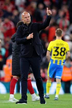 Liverpool v Southampton - Carabao Cup Third Round Arne Slot, Manager of Liverpool celebrates with thumbs up after the Carabao Cup Third Round match between Liverpool and Southampton at Anfield on September 23, 2025 in Liverpool, England. Liverpool Anfield England United Kingdom Copyright: xEdxSykes Sportsphoto APLx 14135997