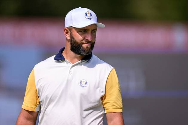 250923 Jon Rahm of Team Europe during a practice round on day -3 of the Ryder Cup on September 23, 2025 in New York. Photo: Jesper Zerman BILDBYRAN kod JZ JZ0614 golf ryder cup usa europe bbeng Copyright: JESPERxZERMAN BB250923JZ070