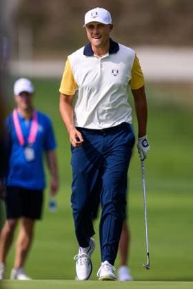 250923 Ludvig Aberg of Team Europe during a practice round on day -3 of the Ryder Cup on September 23, 2025 in New York. Photo: Jesper Zerman BILDBYRAN kod JZ JZ0614 golf ryder cup usa europe bbeng Copyright: JESPERxZERMAN BB250923JZ078