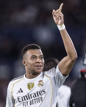 Kylian Mbappé of Real Madrid celebrates after scoring a goal during the La Liga match between Levante and Real Madrid at the Ciutat de Valencia stadium, in Valencia, today September 23, 2025.  Copyright: xRicardoxNogueirax Sportspressphoto_SPR30747
