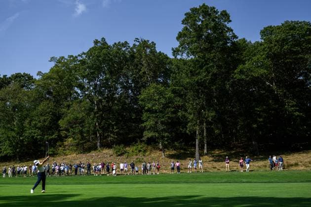 250923 Jon Rahm of Team Europe during a practice round on day -3 of the Ryder Cup on September 23, 2025 in New York. Photo: Jesper Zerman BILDBYRAN kod JZ JZ0614 golf ryder cup usa europe bbeng Copyright: JESPERxZERMAN BB250923JZ093