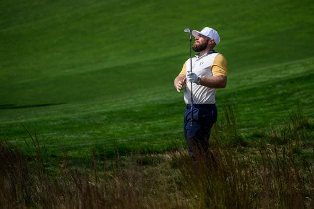 250923 Tyrrell Hatton of Team Europe during a practice round on day -3 of the Ryder Cup on September 23, 2025 in New York. Photo: Jesper Zerman BILDBYRAN kod JZ JZ0614 golf ryder cup usa europe bbeng Copyright: JESPERxZERMAN BB250923JZ094