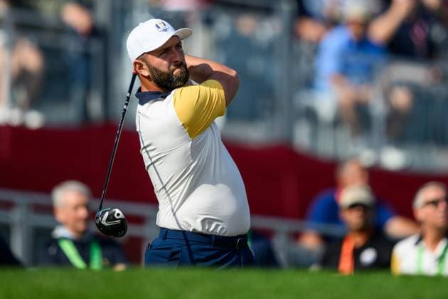 250923 Jon Rahm of Team Europe during a practice round on day -3 of the Ryder Cup on September 23, 2025 in New York. Photo: Jesper Zerman BILDBYRAN kod JZ JZ0614 golf ryder cup usa europe bbeng Copyright: JESPERxZERMAN BB250923JZ106