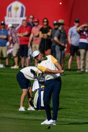 250923 Ludvig Aberg of Team Europe during a practice round on day -3 of the Ryder Cup on September 23, 2025 in New York. Photo: Jesper Zerman BILDBYRAN kod JZ JZ0614 golf ryder cup usa europe bbeng Copyright: JESPERxZERMAN BB250923JZ108