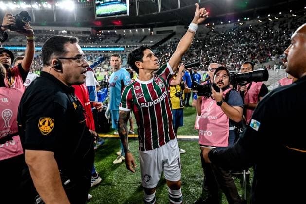 Fußball, Copa Sudamericana, Fluminense Rio de Janeiro - CA Lanus Fluminense x Lanus RIO DE JANEIRO, RJ - 23.09.2025: FLUMINENSE X LANUS - Fluminense (BRA) faces Lanus (ARG) this Tuesday (23), for the Copa Sulamericana, second leg of the quarterfinals. The teams will take to the field on the Maracana lawn at 9:30 pm., German Cano during the confusion (Photo: Celso Pupo Fotoarena) x2812272x  CelsoxPupo