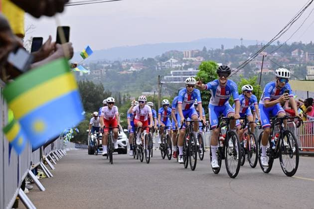 Czech Team pictured during a training session at the track of the cycling road World Championships, in Kigali, Rwanda, Wednesday 24 September 2025. The 2025 UCI Road World Championships take place from 21 to 28 September in Kigali, Rwanda. DIRKxWAEM  x135140777x
