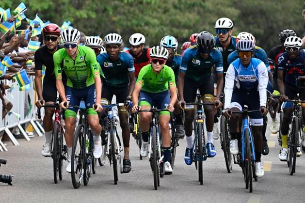 UCI 2025 Road World Championship, WM, Weltmeisterschaft Kigali 28 09 2025 KIGALI, RWANDA - SEPTEMBER 28 : Pogacar Tadej (SLO) Segaert Alec (BEL) pictured during a training ride prior to the Men Elite cycling road race of the UCI Road World Championships 2025 92nd edition an UCI World Championships cycling race of 267.5 km with start in Kigali and finish in Kigali on September 28, 2025 in Kigali, Rwanda, 28 09 2025 Kigali Rwanda  Copyright: xJanxDexMeuleneirx