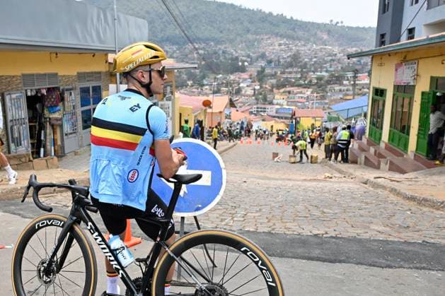 UCI 2025 Road World Championship, WM, Weltmeisterschaft Kigali 28 09 2025 KIGALI, RWANDA - SEPTEMBER 28 : Evenepoel Remco (BEL) pictured during a training ride prior to the Men Elite cycling road race of the UCI Road World Championships 2025 92nd edition an UCI World Championships cycling race of 267.5 km with start in Kigali and finish in Kigali on September 28, 2025 in Kigali, Rwanda, 28 09 2025 Kigali Rwanda  Copyright: xJanxDexMeuleneirx