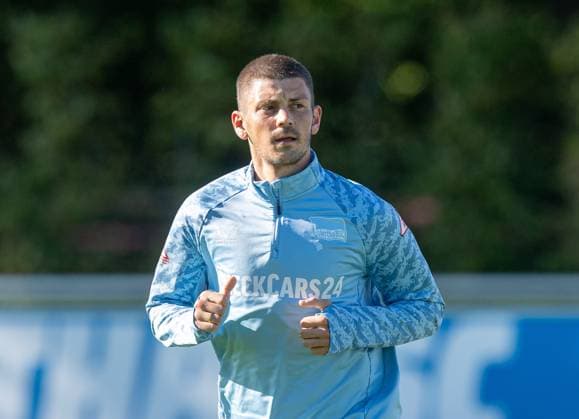 Fussball, Herren, Saison 2025 26, 2. Bundesliga, Hertha BSC, Training, Dawid Kownacki (Hertha BSC), 24.09. 2025, Copyright: xSebastianxRäppold MatthiasxKochx