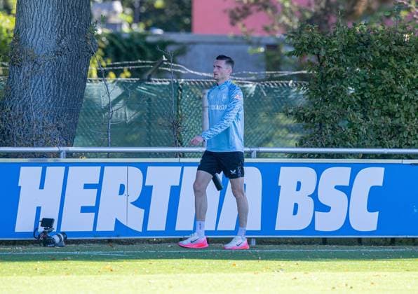 Fussball, Herren, Saison 2025 26, 2. Bundesliga, Hertha BSC, Training, Niklas Kolbe (Hertha BSC), 24.09. 2025, Copyright: xSebastianxRäppold MatthiasxKochx