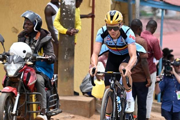 UCI 2025 Road World Championship, WM, Weltmeisterschaft Kigali 28 09 2025 KIGALI, RWANDA - SEPTEMBER 28 : Evenepoel Remco (BEL) pictured during a training ride prior to the Men Elite cycling road race of the UCI Road World Championships 2025 92nd edition an UCI World Championships cycling race of 267.5 km with start in Kigali and finish in Kigali on September 28, 2025 in Kigali, Rwanda, 28 09 2025 Kigali Rwanda  Copyright: xJanxDexMeuleneirx