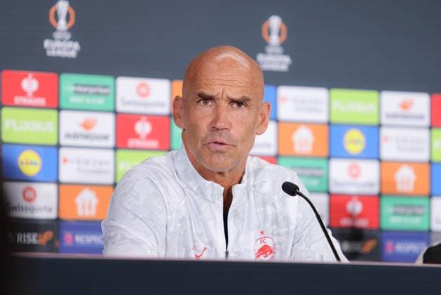 SOCCER - UEFA EL, RBS vs Porto SALZBURG,AUSTRIA,24.SEP.25 - SOCCER - UEFA Europa League, Red Bull Salzburg vs FC Porto, preview, press conference, PK, Pressekonferenz RBS. Image shows head coach Thomas Letsch (RBS).  GEPAxpictures xMathiasxMandl