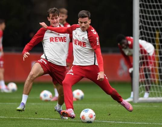 24.09.2025, xophax, Fussball , 1.FC Köln 1.FC Köln, Fussball-Bundesliga Saison 2025 2026 , Training Jakub Kaminski , links und Said El Mala , rechts ( beide 1.FC Köln) (DFL DFB REGULATIONS PROHIBIT ANY USE OF PHOTOGRAPHS as IMAGE SEQUENCES and or QUASI-VIDEO) Köln