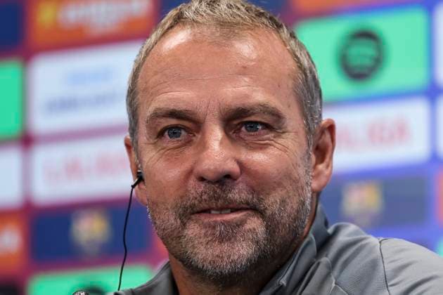September 24, 2025, Sant Joan Despi, Barcelona, SPAIN: Hansi Flick, head coach of FC Barcelona, Barca attends his press conference, PK, Pressekonferenz during the training day of FC Barcelona ahead the Spanish League, La Liga EA Sports, football match against Real Oviedo at Ciudad Esportiva Joan Gamper on September 24, 2025 in Sant Joan Despi, Barcelona, Spain. Sant Joan Despi SPAIN - ZUMAa181 20250924_zaa_a181_035 Copyright: xJavierxBorregox