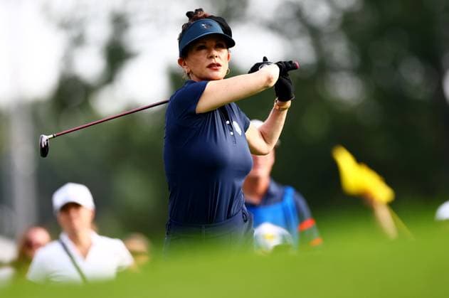 Catherine Zeta-Jones of Team Europe during the Celebrity All-Star match. 2025 Ryder Cup, Celebrity Match, Golf, Bethpage Black Golf Course, New York, USA - 24 Sep 2025New York Bethpage Black Golf Course New York (NY) United States of America EDITORIAL USE ONLY No use with unauthorised audio, video, data, fixture lists, club league logos or live services. Online in-match use limited to 120 images, no video emulation. No use in betting, games or single club league player publications. Copyright: xJamesxMarsh Shutterstockx 15500192x